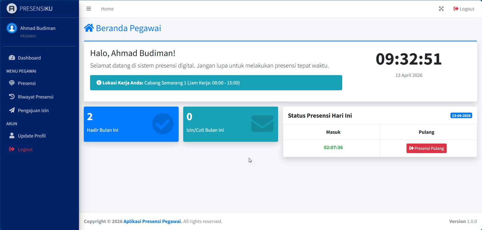 Source Code Aplikasi Presensi Pegawai Berbasis Web Menggunakan PHP dan ...