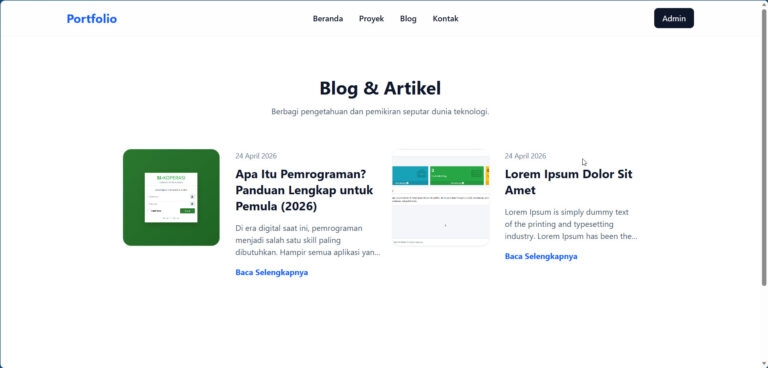 Source Code Website Portfolio Profesional: Node.js (Express) & Vue.js 3 (Vite) + Tailwind CSS